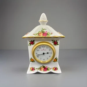 Vintage Royal Albert Old Country Roses Mantle Clock Bone China - Picture 1 of 8
