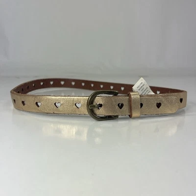 Cinturón de cuero perforado corazón dorado Gymboree - talla 22 Foto 1 de 4
