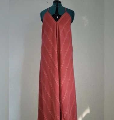 Vestido Bohemio Love Stitch Coral Maxi Alto Bajo 100% Tencel Hippie Talla M/L Foto 1 de 4