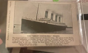 rare The “GREAT UNSINKABLE” TITANIC Postcard Unused By Robbins Of Bristol - Picture 1 of 7