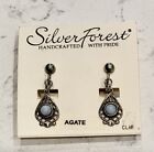 Vintage Silver Forest Dangle Clip On Earrings