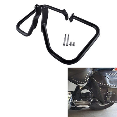 Rear Saddlebag Guard Rail Crash Bar For Harley Heritage Softail FLST FLSTC Black - Image 1 of 4