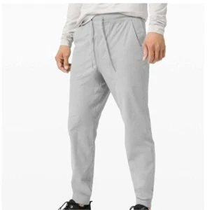 Lululemon Pantalone Jogger Uomo Medium City Felpato Grigio Chiaro - Foto 1 di 16
