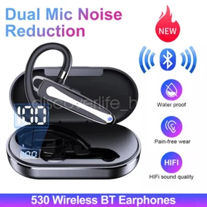 Écouteurs Sans Fil Bluetooth 5.3 Crochet d'Oreille Mains Libres Écouteurs avec Bouchon d'Oreille - Photo 1 sur 26