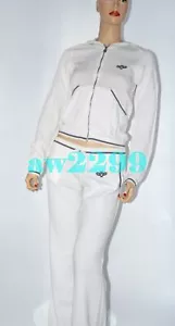CHANEL 05P TENNIS MOTIF LOGO HOODED PANT SUIT CC LOGO WHITE & BLUE 38 / 36 MINT - Picture 1 of 12