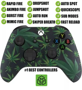 Weed Leaf Silent Modz Rapid Fire Modded Wireless Controller for Xbox Series X S - Picture 1 of 2