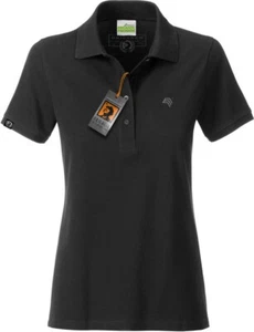 JAN 8009 Bio Baumwolle Basic Polo Shirt Damen Organic Frauen, COMPANIEER Schwarz - Bild 1 von 6