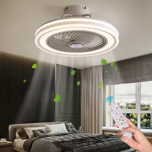 LED Ceiling Fan Light Dimmable Living Room Chandelier Lamp With Remote Control - Picture 1 of 87