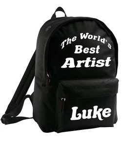 Bolso para niños Mochila de artista personalizada Añadir nombre Niñas Niños Arte Pintura Escuela Genial - Imagen 1 de 11