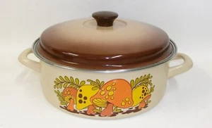 Vintage Sears Merry Mushroom Enamel Cook Pot with Lid - Picture 1 of 5