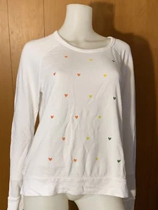 NEU Sundry Sweatshirt Gr. 1 super weicher Pullover weiß Regenbogen Herzen - Bild 1 von 3