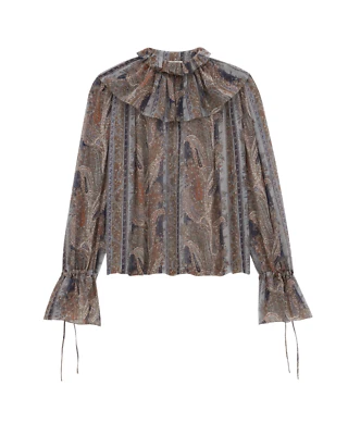 Saint Laurent $3100 Multicolor Silk Blouse New & Authentic - Image 1 of 2