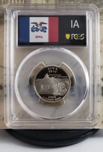2004 S State Label - Silver Proof Quarter - Iowa - PCGS PR69DCAM - Nice! 5117 - Picture 1 of 6