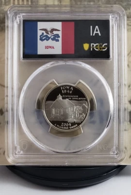 2004 S State Label - Silver Proof Quarter - Iowa - PCGS PR69DCAM - Nice! 5117 - Image 1 of 4