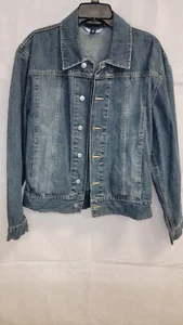Men's 90s Vintage STRUCTURE Denim Jean Jacket Coat Size M Blue - Picture 1 of 4