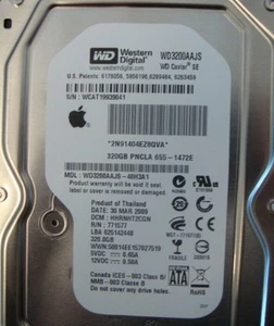 WD3200AAJS-40H3A1 DCM:HHRNHT2CGN Apple 655-1472E 320gb Sata Desktop HDD - Picture 1 of 1