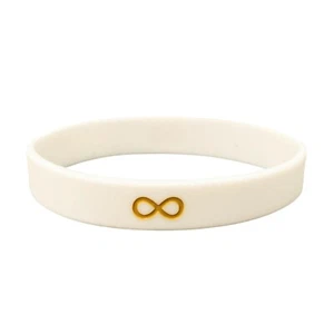 VENTA SEGUNDOS Pulsera Autista Oro Infinito Blanco Asperger Autismo ASD 202mm - Imagen 1 de 5