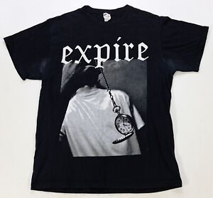 Seltenes Vintage Expire Taschenuhr Brücke neun T-Shirt 2000er Jahre Hardcore Band schwarz M