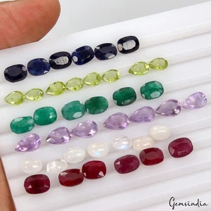 40Pcs Estate Genuine Semi Precious Loose Mix Cut Multi Gemstone Lot Collection - Picture 1 of 8