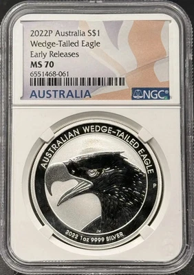 2022 P Wedge Tailed Eagle NGC MS-70 Early Releases - Image 1 of 2