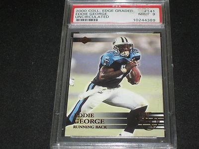 EDDIE GEORGE UNCIRCULATED EDGE AUTHENTIC NFL FOOTBALL CARD PSA GRADE MINT 9 - Image 1 of 3