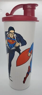Tupperware SuperMan Clark Kent Man of Steel - 16oz Bottle Tumbler Drink - Rare! - Image 1 of 4