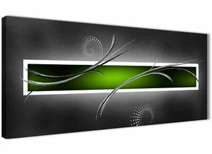 Lime Green White Grey Modern Design Abstract Canvas Accessories - 1093 - 120cm - Picture 1 of 4