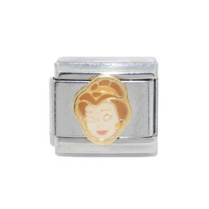 Disney Belle enamel Italian charm - fits 9mm classic Italian Charm bracelets - Picture 1 of 1