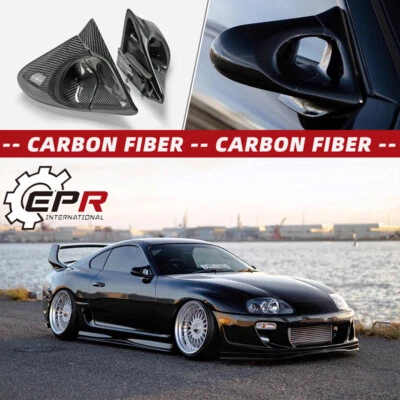 Espejo retrovisor lateral de fibra de carbono para Toyota Supra Mk4 A80 JZA80 (RHD) Foto 1 de 4