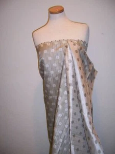 2yd ITALY SILK BLEND ORGANZA LT & DK GREEN DOTS FABRIC DRESS DECOR #BP16 17 - Picture 1 of 3