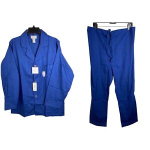 Christian Dior NEW Men’s medium pajama's set blue 100% cotton top and pants
