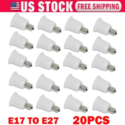 20X E17 to E27 Socket Base LED Halogen CFL Light Bulb Adapters Converter Socket - Image 1 of 4