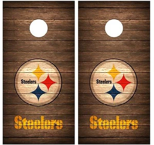 Calcomanía envolvente de madera vintage de Pittsburgh Steelers (marrón) - Imagen 1 de 3