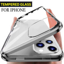 Handy Hülle iPhone 14 13 12 11 Pro Max 360° Magnet Doppelglas Schutz Bumper Case
