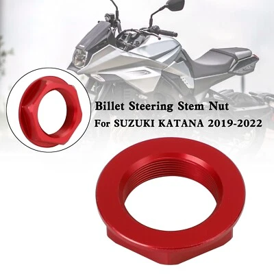 Billet Steering Stem Nut For SUZUKI GSXR 600/750 YZF-R1 ZX6R S1000RR Red #3 Foto 1 de 4
