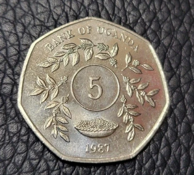 1987 Uganda 5 Shillings Coin - Image 1 of 2