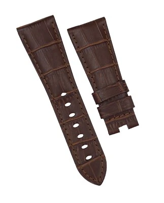 Cuero de cocodrilo marrón Panerai original con costura marrón banda de 26 mm x 20 mm Foto 1 de 4