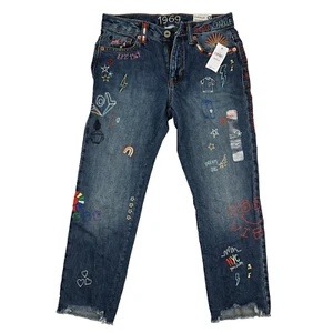Gap 1969 Girls Limited Edition Embroidered Blue Jeans Sz 8 NWT - Picture 1 of 11
