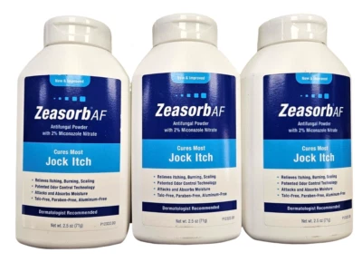 Zeasorb AF 抗真菌粉 JOCK ITCH 等 2.5 盎司(3 包)蓝色 -- — 第 1/2 张图片