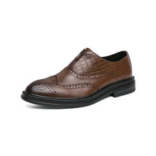 Dress Formal Shoes Men's Business PU Leather Tassel Patten Platform Pointy Toe 