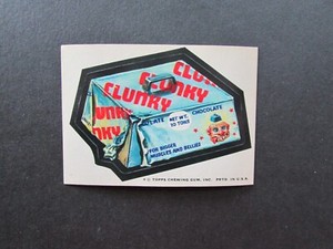 1974 Topps Wacky Packages 10th Series 10 Sticker Clunky Candy
