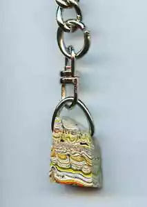 Fordite Keychain - From Late 70's to Mid 80's - 17.38mm x 13mm x 10.15mm (2 - Picture 1 of 5