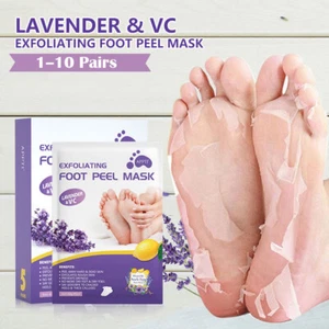 1-10 Pair Exfoliating Foot Peel Mask Soft Feet Hard Dead Skin Remove Smooth Sock - Picture 1 of 17