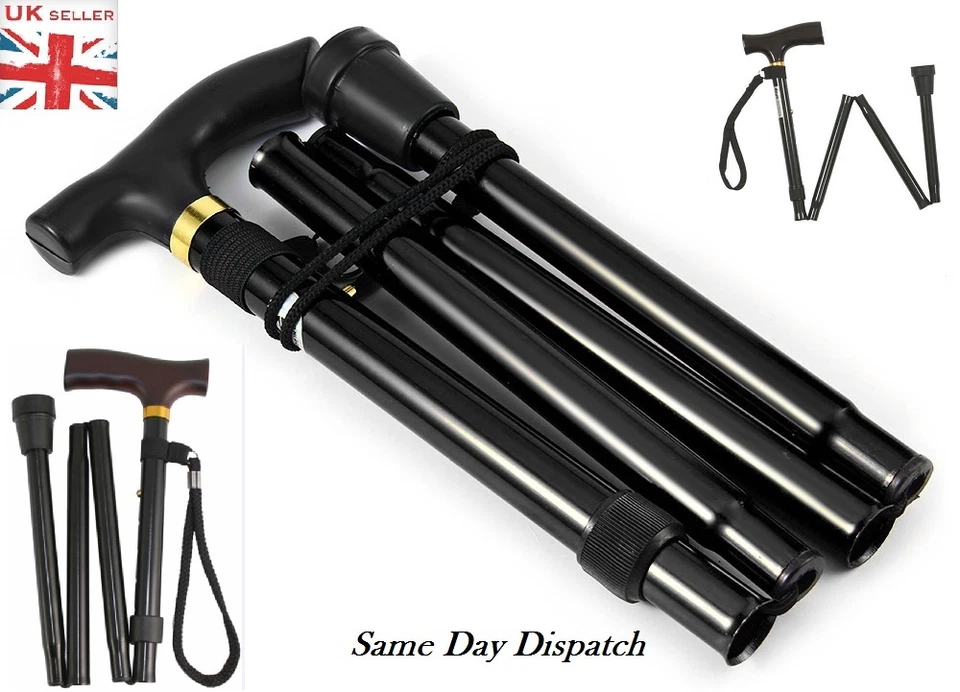 Walking Sticks Easy Folding Adjustable Light Weight Aluminium Sticks UK Seller