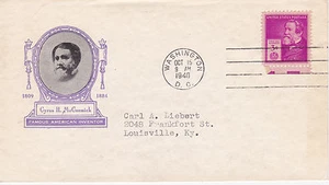 1940 IOOR CACHET FDC FAMOUS AMERICANS SERIES CYRUS H McCORMICK INVENTOR D.C. CAN - Picture 1 of 1