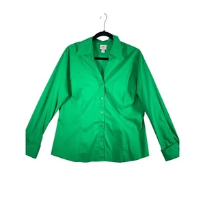 Worthington grün Button-Down-Top Stretch Langarm Bluse Damengröße 18 - Bild 1 von 11
