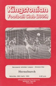 Kingstonian v Hornchurch programme, 1983-84 - Picture 1 of 2