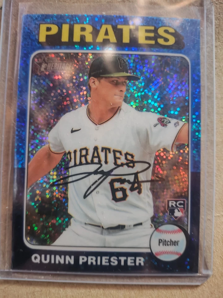 2024 Topps Heritage #172 Quinn Priester RC Blue Sparkle Refractor Brewers - Image 1 of 1