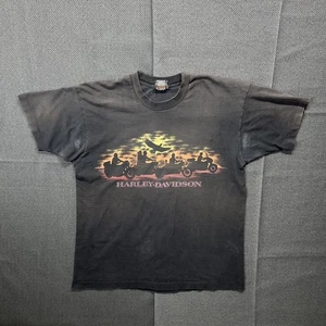 Vintage 90s Harley Davidson XL T-Shirt Eagle Faded Single Stitched Traverse City - Bild 1 von 8