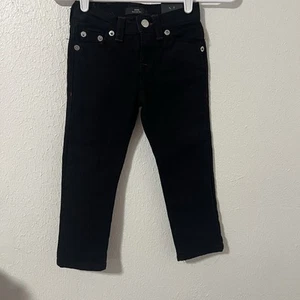 True Religion GENO Size 4 Relax Slim Black Red Details Adjustable Waist Jeans - Picture 1 of 8